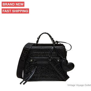 Structured Satchel with Crossbody Strap, Multiple Compartments, Top Handle